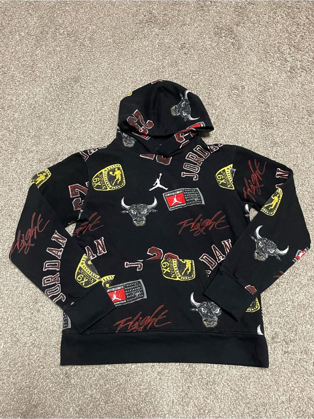 Jordan Essentials All Over Print Hoodie Boys Large
